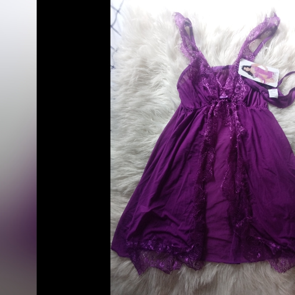 Luxurious Purple Lace Chemise